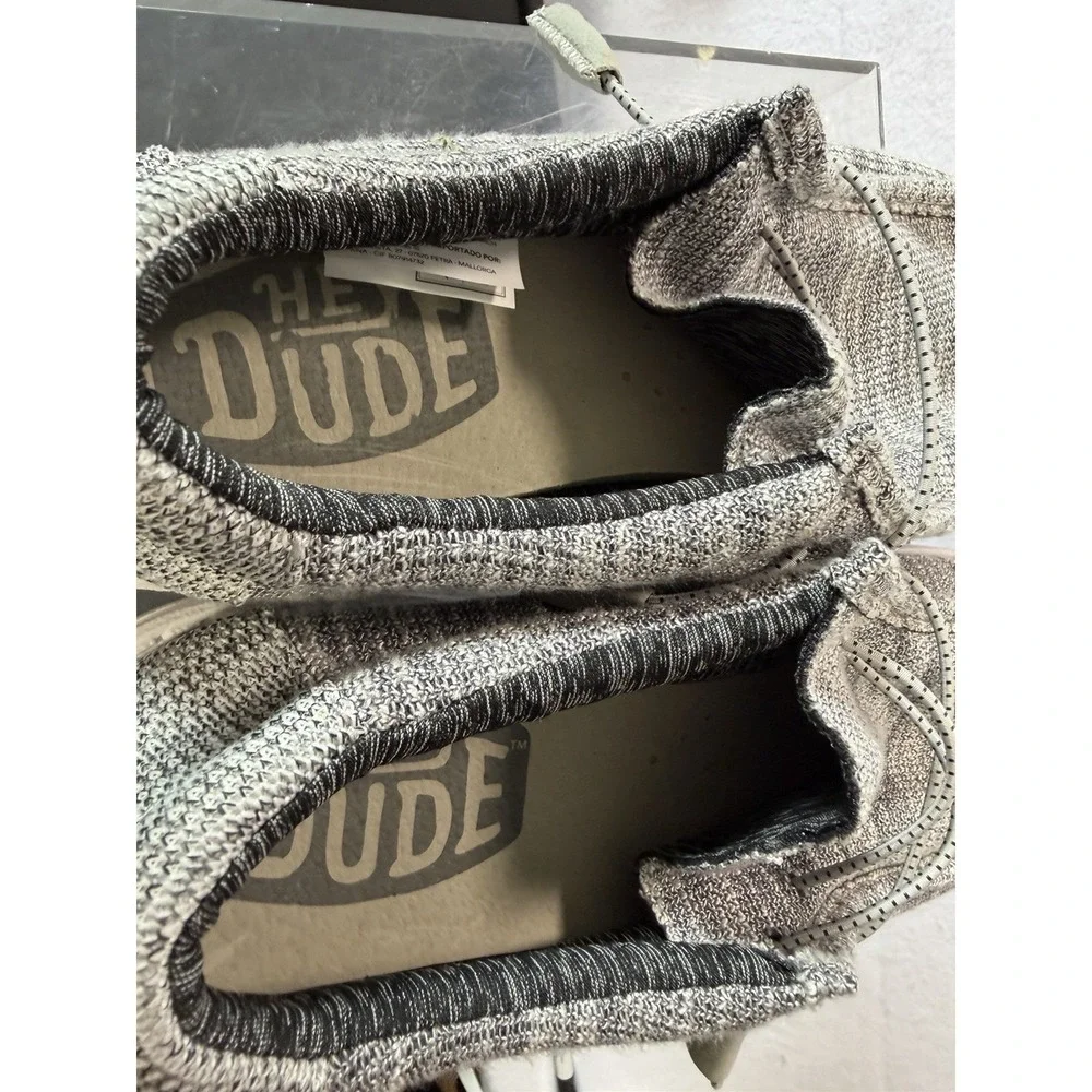 Hey Dude Wally Stretch Mix Shoes Men's 13 Granite Black Gray Boat Sneakers